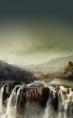 papers.co-mf85-paint-like-mountain-with-water-falls-nature-6-wallpaper